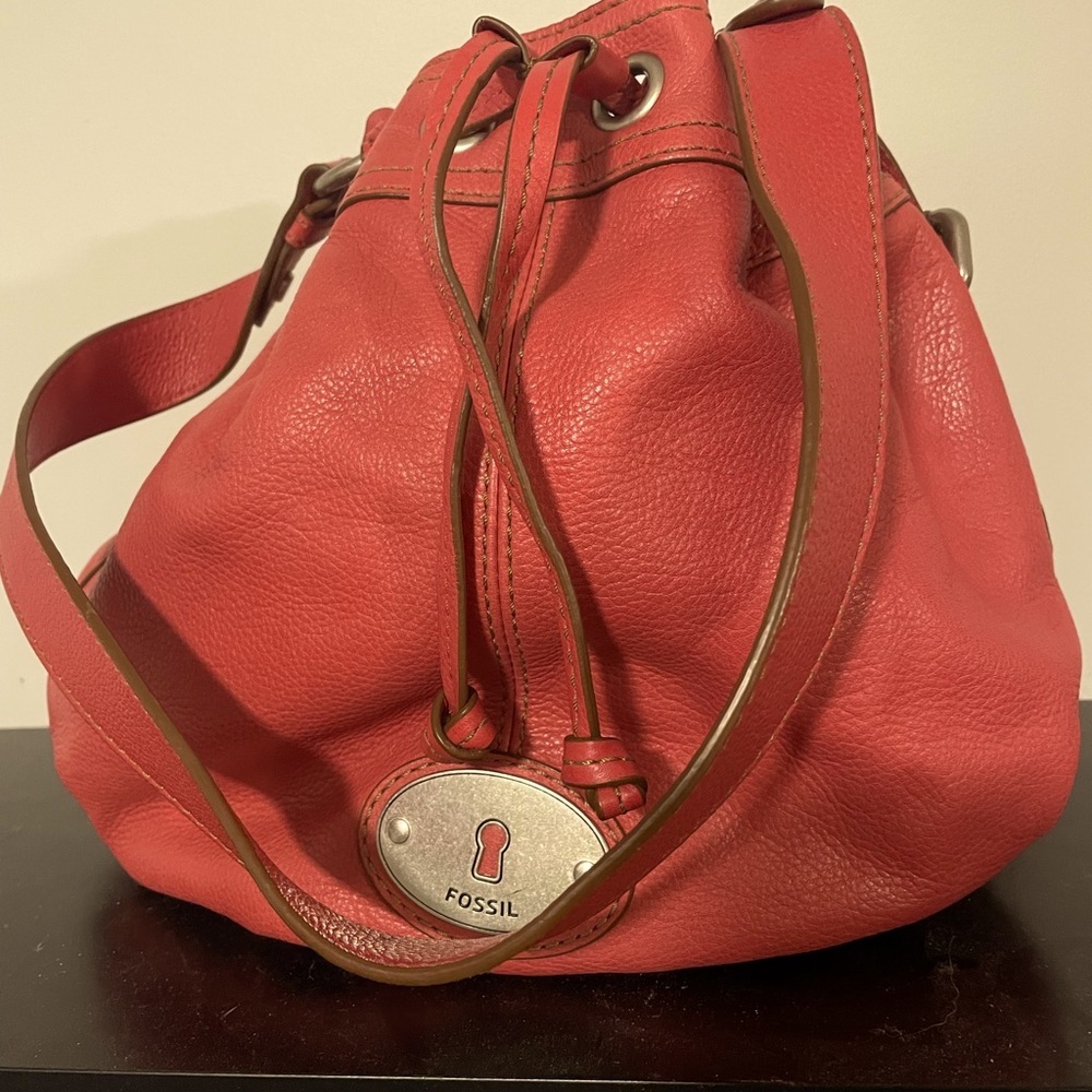 Fossil coral pink bucket bag NWOT